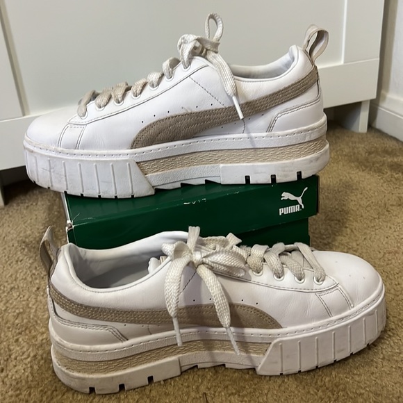 Puma Mayze Women’s white peyote leather platform sneaker - Picture 5 of 8